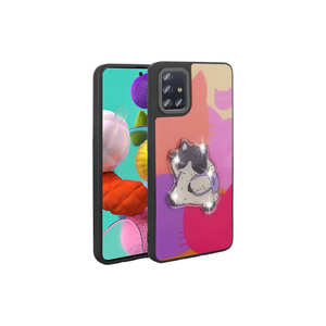 Coque Lumineuse Netzy en Silicone Souple avec Motif Gaufré Icônique pour Samsung Galaxy A51, Finition Électroplaquée Blanche - Product Image 2