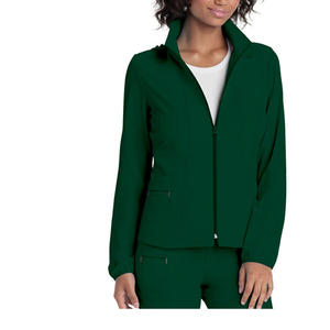 Enfermería Scrubs Reutilizable Hospital de invierno Spandex Uniformes Suave Elástico Tallas grandes Fleece Scrub Jacket para Lady Doctors - Product Image 4
