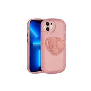 Coque de téléphone suspendue tendance et colorée en silicone de qualité supérieure compatible iPhone 12 avec protection de l'appareil photo pour modèles Pop Socket - Product Image 1