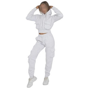 Hecho en 2025 Pakistán conjunto de pantalones y Sudadera con capucha corta de manga larga, ropa informal mejor material chándal de mujer - Product Image 4