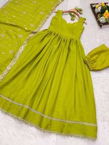 ชุดเดรส anarkali สีเขียว salwar kameez anarkali ชุดเดรสชุดเดรสชุดอินเดียสำหรับผู้หญิง - Product Image 6