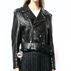 Wholesale Custom PU Leather <b>Jacket</b> for Men High Quality Street Style Plain Dyed Full <b>Zip</b> <b>up</b> Coat OEM Style Blank & Plain - Product Image 2