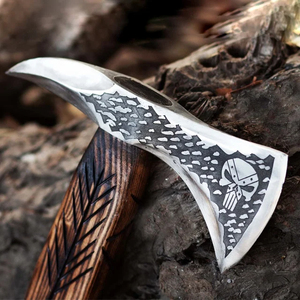 Hacha de acero al carbono profesional al por mayor con mango de madera y Funda de cuero servicio personalizado OEM ODM para acampar - Product Image 3