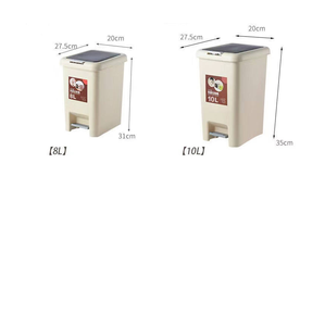 <b>Plastic</b> Press Trash <b>Bin</b> with <b>Lid</b> Large Kitchen & Bathroom Food Waste Can Easy Clean Water Resistant Eco-Friendly Storage <b>Bin</b> - Product Image 5