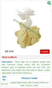 Tags (LABELS) GS 210 Jewelry <b>Tools</b> for Jewelers - Product Image 2