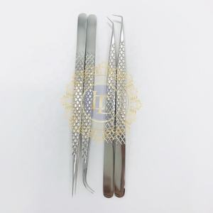 Pince à cils professionnelle de qualité supérieure faite à la main diamant poignée argent finition en acier inoxydable pointu personnalisable privé - Product Image 2