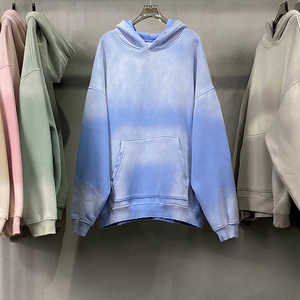 Sweat-shirt surdimensionné délavé à l'acide lourd Streetwear personnalisé ensemble pantalon de survêtement et sweat à capuche unisexe en coton éponge vintage français - Product Image 5