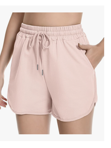 Shorts de détente décontractés pour femmes de haute qualité du Bangladesh, ourlet arrondi, shorts de détente en coton d'été, shorts de sport en jersey avec cordon de serrage - Product Image 3