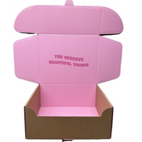 Boîtes d'expédition en carton ondulé personnalisées avec logo, en gros, noires et roses, petites boîtes d'expédition en carton pour cadeaux, vêtements, emballages