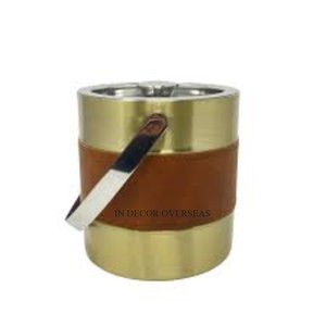 Vidrio transparente y la mejor calidad Metal Marco chapado en oro de alto grado Cubo de hielo Tinas de bebidas para el hogar Hotel y fiestas - Product Image 5