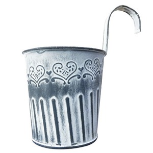 Maceta de diseño único con mango de yute herramienta de jardín de acabado de lavado blanco Natural galvanizado para el hogar, balcón, hotel y jardín - Product Image 4