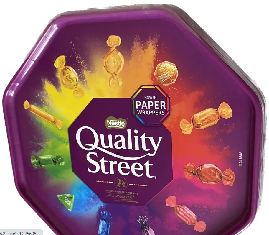 Nestlé Quality Street 1KG Festival Tin Nestle Quality Street Imported Caramels Cremes & Pralines Chocolat et Bonbons 725 g