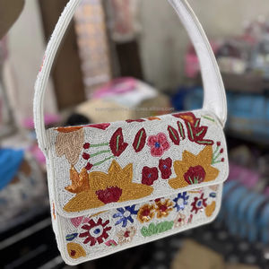 กระเป๋าคลัทช์สไตล์โบฮีเมียนอินเดียจุของได้เยอะงานแฮนด์เมดกระเป๋าคลัทช์สำหรับช้อปปิ้งตอนเย็นพร้อมกระเป๋าสไตล์โบโฮประดับลูกปัด - Product Image 1