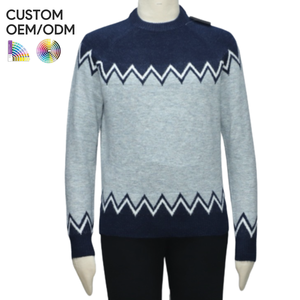OEM ODM Custom Wool Winter Men's O-Neck Long Sleeve Jacquard <b>Pullover</b> <b>Sweater</b>-Quick Dry Anti-Shrink Breathable Anti-Pilling - Product Image 1