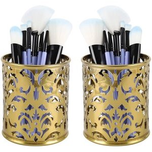 Porte-stylo en métal rond doré personnalisé au design classique Organisateur de bureau fait main pour un rangement élégant - Product Image 2