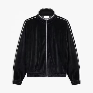 Chándal de terciopelo y Algodón 100% con logotipo personalizado para hombre, traje de chándal de talla grande de último estilo, conjunto de 2 piezas - Product Image 2