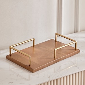 Premium personnalisé moderne de luxe en métal artisanat plateaux de service multifonctionnel mariage Ramadan décoratif diverses Options de couleur - Product Image 1