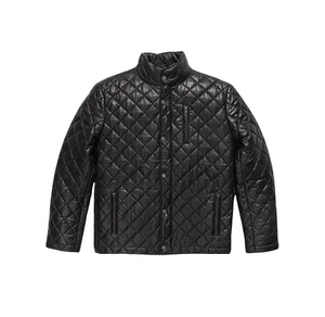 Veste matelassée respirante décontractée de couleur noire unie pour hommes avec boutons personnalisés multi-poches veste matelassée - Product Image 1