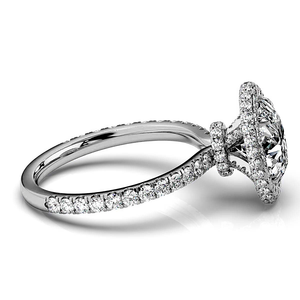 Anillo de Compromiso Clásico con Halo de Corte Ovalado de 1 Quilate D/VS2, Cultivado en Laboratorio, Certificado por IGI, Oro Sólido de 14K, Engaste de Puntas, Regalo de Boda - Product Image 4