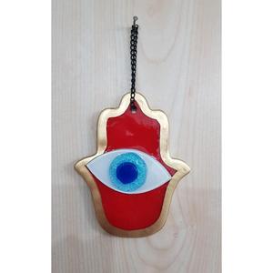 Adorno de ojo malvado de cristal de 12cm, accesorio de decoración para el hogar Hamsa - Product Image 1