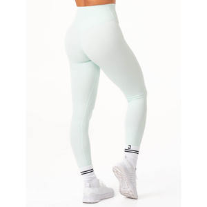 Transpirable personalizado Cool Mint NKD Cross Waist Band Leggings High Cross Over Waist Active Wear Fashion Gym Leggings para mujeres - Product Image 2