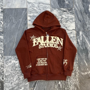 Custom Printed Logo Anti-Wrinkle for Puff Print <b>Hoodie</b> Heavyweight 100% Cotton Full <b>Zip</b>-up Streetwear Embroidered <b>Hoodie</b> - Product Image 6