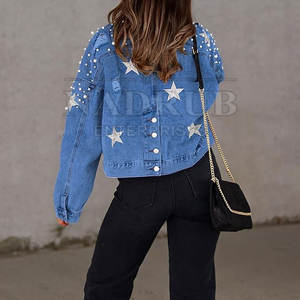 Custom Made Breathable Fashion <b>Rhinestone</b> <b>Jacket</b> For Women Long Sleeves Best Selling Women Fashion <b>Rhinestone</b> <b>Jacket</b> - Product Image 4