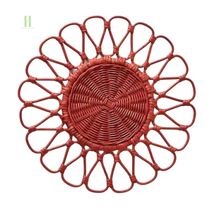 Platos de cargador de ratán al mejor precio, mantel de ratán bohemio, gran oferta de mimbre de OEM mantel, placa de cargador para restaurante de boda - Product Image 1