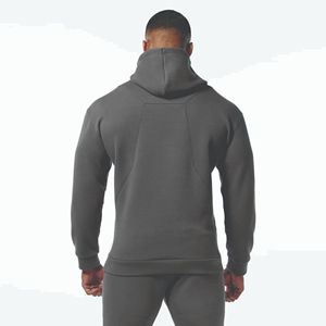 เสื้อฮู้ดแขนยาวมีฮู้ดสำหรับผู้ชายเสื้อมีฮู้ดสำหรับวิ่งและยิมโค้ชกีฬาพื้นเรียบสำหรับฤดูหนาวผลิตตามสั่ง - Product Image 3