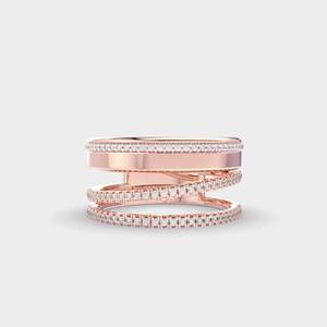 Anillo de compromiso de plata de ley con banda cruzada ejecutiva y diamante de laboratorio de 1.50 quilates con engaste de puntas, joyería fina, regalo para mujer - Product Image 2