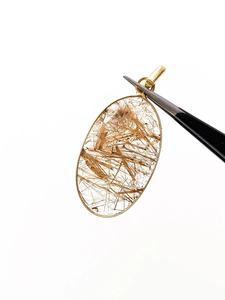 Pendentif en pierre précieuse à facettes en rutile doré naturel plaqué or 925 collier en argent Sterling fait à la main cadeau pour la mère de l'Inde vente - Product Image 2