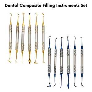 Kit de 6 Espátulas para Relleno de Resina Compuesta Dental con Cabeza Recubierta de Titanio o Oro, Instrumentos Dentales Alemanes con Certificación CE ISO - Product Image 4