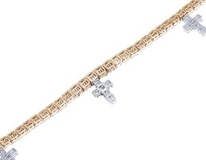 Fully Iced Out VVS <b>Moissanite</b> Diamond Cross Design Link <b>Chain</b> Hip Hop Classic Miami <b>Chain</b> in S25 Sterling Silver - Product Image 5