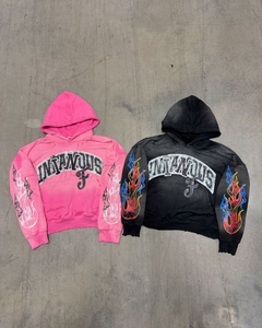 Customs 100% Cotton Heavyweight Sweats à capuche pour hommes Acid Wash Vintage French Terry Distressed Pink Sun Faded Hoodies Men - Product Image 1