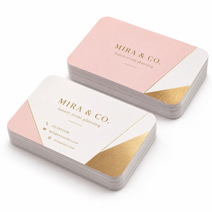 Custom Business Card Printing Premium <b>Paper</b> Golden Foil Stamping <b>Gloss</b> Lamination Square Shape for Real Estate Agent - Product Image 1