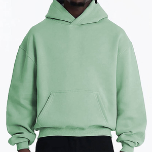 เสื้อมีฮู้ดผ้าฝ้ายธรรมดาทรงโอเวอร์ไซส์กำหนดเองสำหรับฤดูหนาวเสื้อมีฮู้ดไซส์ใหญ่พิเศษสำหรับผู้ชายและผู้หญิง - Product Image 5
