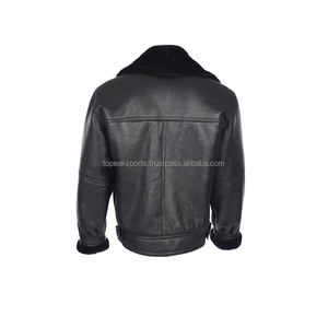 2026 OEM Latest Design Black Original Sheepskin Leather <b>Jackets</b> For Men's 100%High Quality Low Moq Winter Fashion <b>Heated</b> <b>Jackets</b> - Product Image 2