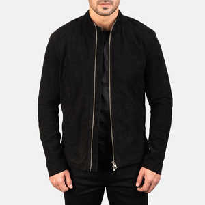 Cool Nouvelle Collection 100% Veste à glissière en cuir de vachette véritable pour hommes Doublure en satin avec broderie et patchs personnalisés - Product Image 1