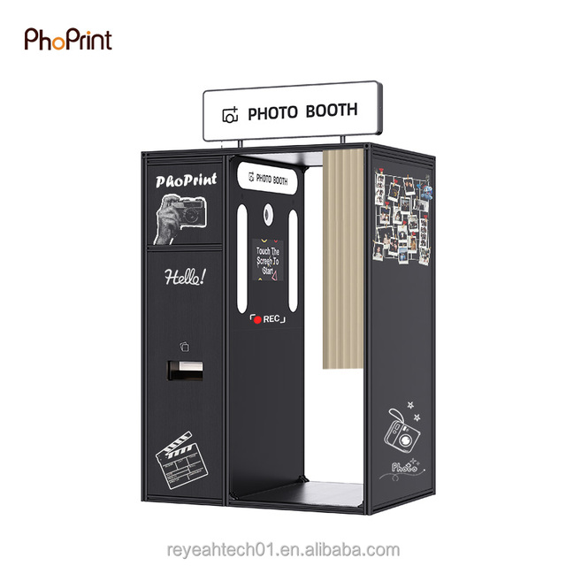 Retro Photo Booth Wooden Custom Portable Vintage Wedding Enclosed Photo Booth