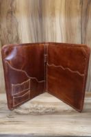 Cartera Pelo de piel de vaca genuino en carpeta de archivos de cuero Pelo en cartera Carpeta de archivos de negocios de cuero de Caballo Loco