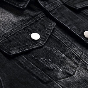 2025 vente en gros sur mesure hommes longue Stretch Denim veste coton hiver plaine Denim veste pour hommes grande taille hommes vestes - Product Image 4