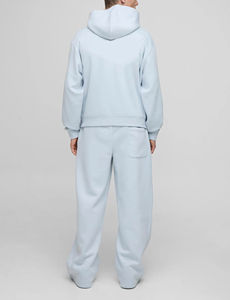 ชุดวอร์มผ้าฝ้าย100% ขนาดใหญ่มีซิปสำหรับผู้ชายเซ็ต2ชิ้นมีฮู้ดพิมพ์โลโก้และกางเกงขายาวพิมพ์ลายแบบผ่าไหล่แกรม400โอเวอร์ไซส์ - Product Image 3