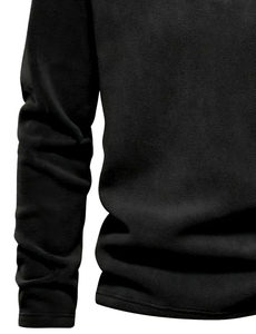 OEM Sweats à capuche et sweat-shirts pour hommes lourds à manches longues, col montant, coupe ajustée, vêtements d'hiver décontractés, teints en couleur unie - Product Image 2
