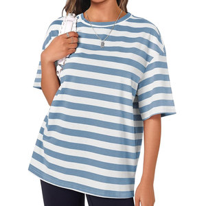 Camiseta de diseñador de ropa de moda para mujer, Camiseta de algodón 100% transpirable de 180gsm para mujer con estampado de logotipo personalizado - Product Image 2