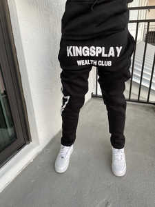 Ensemble de survêtement personnalisé avec impression 3D en relief, 100% coton molletonné, ourlet brut, pantalon de survêtement à capuche, vêtements de sport, pantalon de survêtement et sweat-shirt - Product Image 3