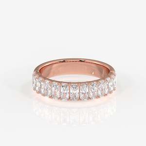 Radiant Cut Lab Grown Diamond Wedding Band 14K Gold <b>Ring</b> - Product Image 6