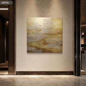 Texture Tactile Original Golden Ripple Wall Art Villa Hotel Project Decoration Wholesale Supply Hand Painted Artwork Home Decor - Product Image 1