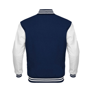 Vestes de baseball universitaires en polyester/coton blanc sur mesure avec lettres noires, pour hommes, taille plus, automne - Product Image 6