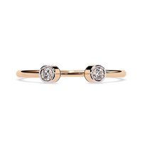 Anillo de media eternidad SHREERAJ SOLITAIRE con diamante natural de talla brillante de 0.08 quilates certificado por IGI, oro macizo de 14K/18K, anillo de boda con espacio abierto