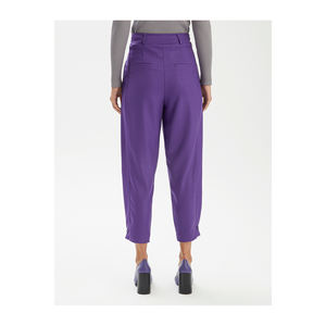 กางเกงผู้หญิงผสมวิสคอสพร้อมรายละเอียดขา - Product Image 4